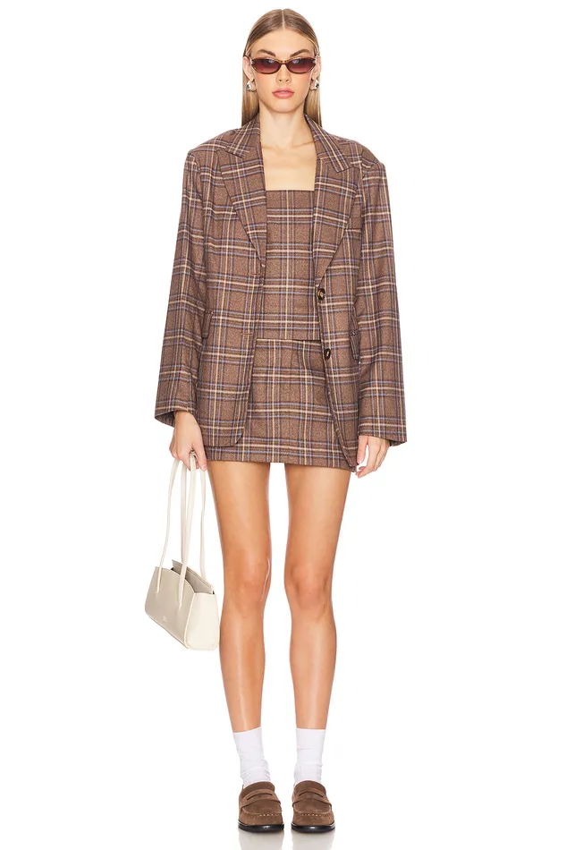 Leah Top Brown Plaid Multi Women Lovers and Friends Tops Leah Top Brown Plaid Multi Women Lovers and Friends Tops