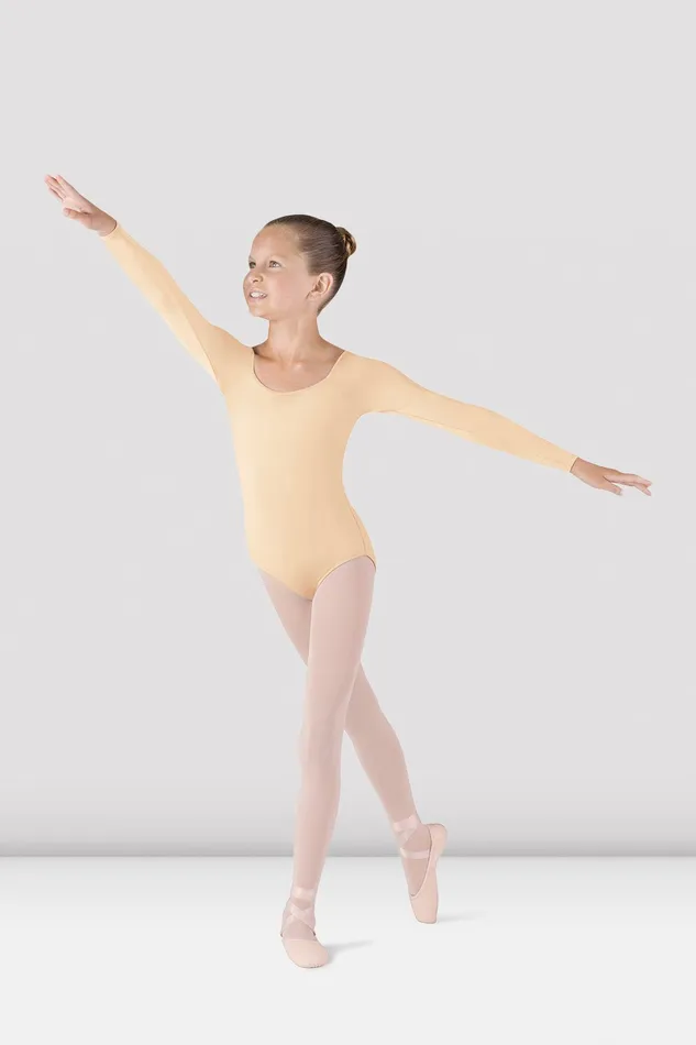 Leotards Bloch Children Girls Meglio Long Sleeve Leotard Sand