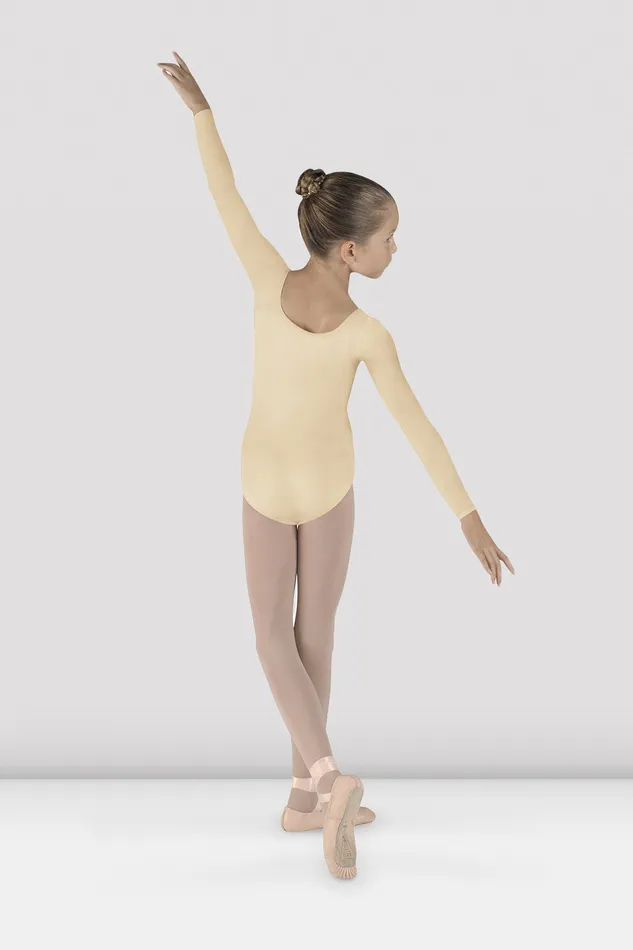 Leotards Bloch Children Girls Meglio Long Sleeve Leotard Sand