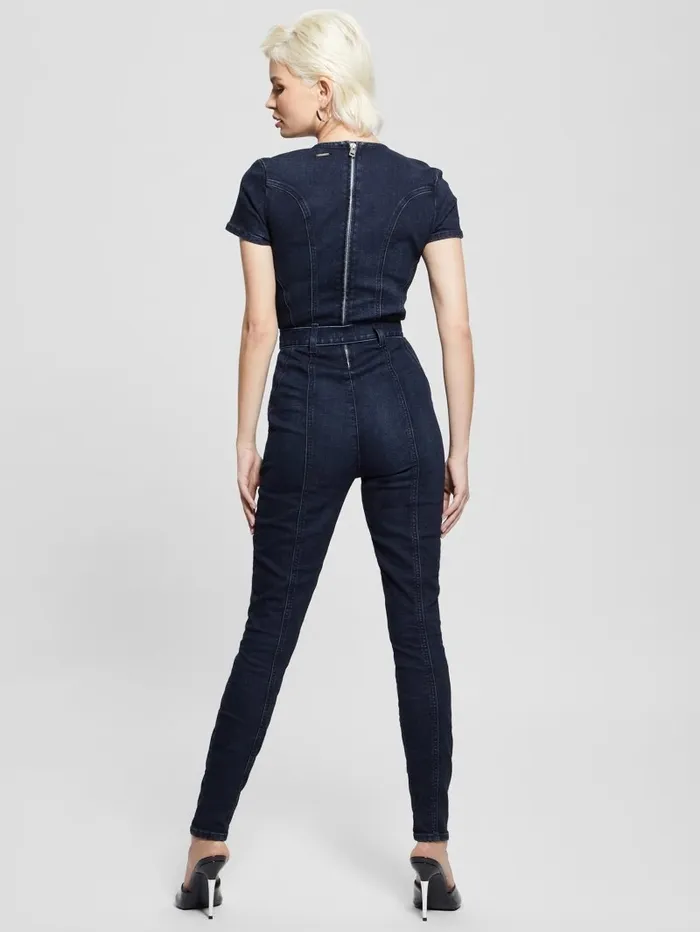 Leslie Denim Jumpsuit Blue Lagoon Indigo Wash Jeans and Denim GUESS Women