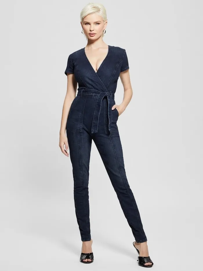 Leslie Denim Jumpsuit Blue Lagoon Indigo Wash Jeans and Denim GUESS Women