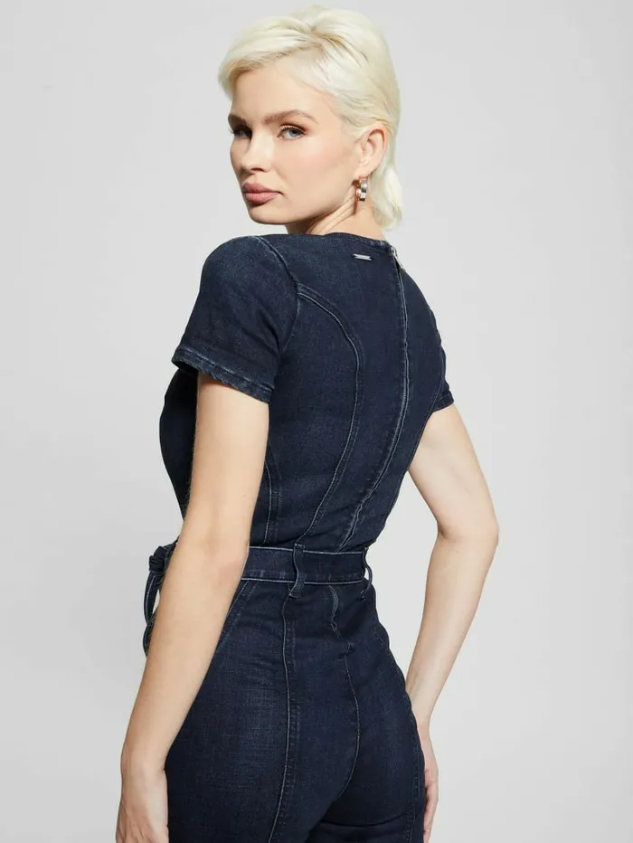 Leslie Denim Jumpsuit Blue Lagoon Indigo Wash Jeans and Denim GUESS Women