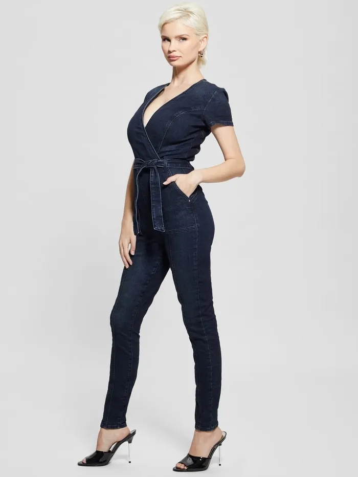 Leslie Denim Jumpsuit Blue Lagoon Indigo Wash Jeans and Denim GUESS Women
