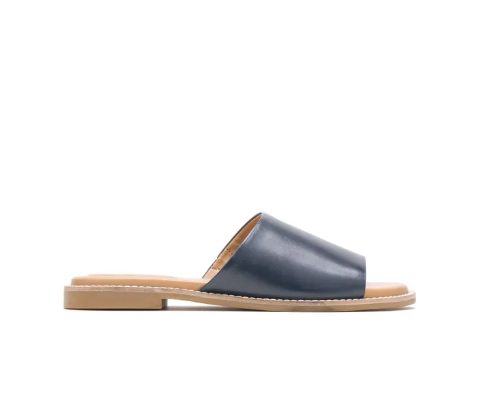 Lexi Slide Navy Leather Women Sandals Hush Puppies