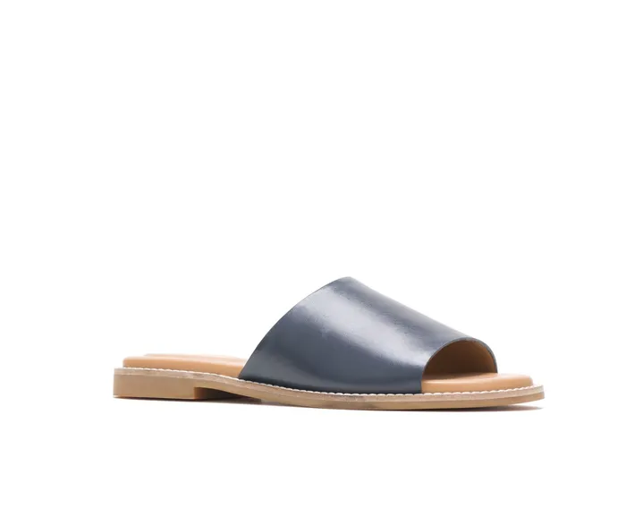 Lexi Slide Navy Leather Women Sandals Hush Puppies