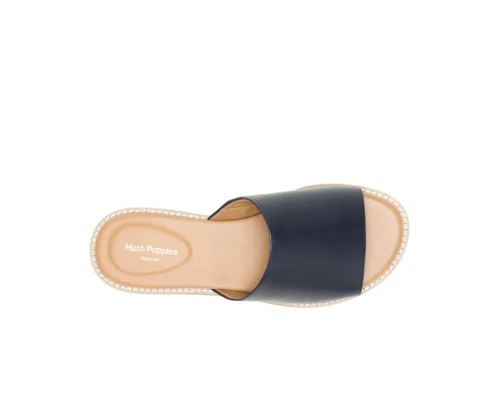 Lexi Slide Navy Leather Women Sandals Hush Puppies