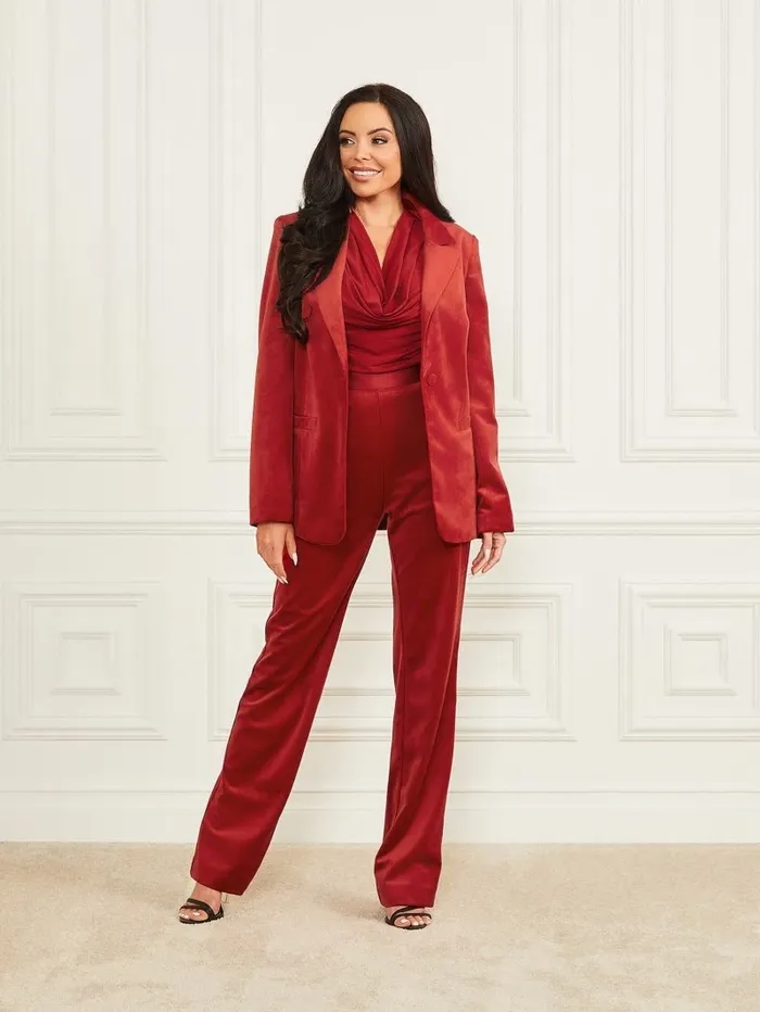 Lilli Velvet Pant Lacquer Red A503 Women Bottoms GUESS