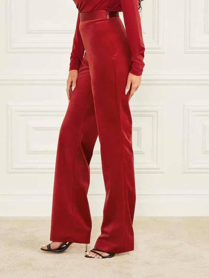 Lilli Velvet Pant Lacquer Red A503 Women Bottoms GUESS Lilli Velvet Pant Lacquer Red A503 Women Bottoms GUESS