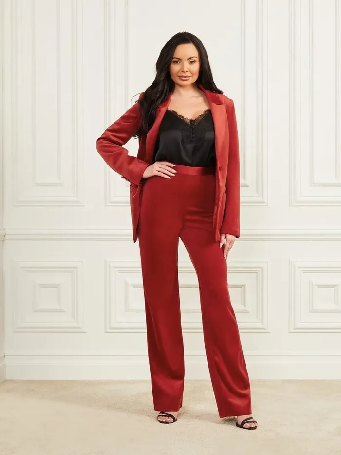 Lilli Velvet Pant Lacquer Red A503 Women Bottoms GUESS Lilli Velvet Pant Lacquer Red A503 Women Bottoms GUESS
