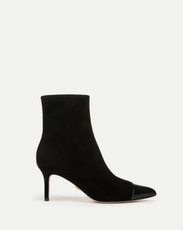 Lisa CapToe MidHeel Bootie Black Women Veronica Beard Shoes