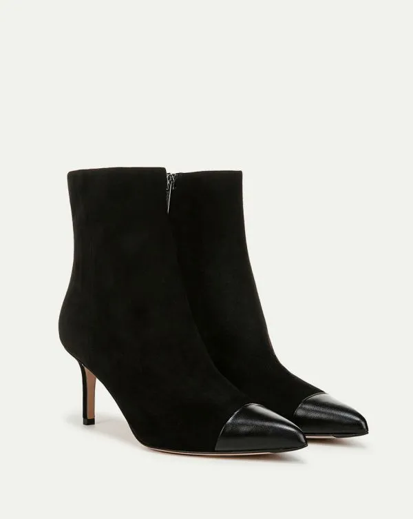 Lisa CapToe MidHeel Bootie Black Women Veronica Beard Shoes Lisa CapToe MidHeel Bootie Black Women Veronica Beard Shoes