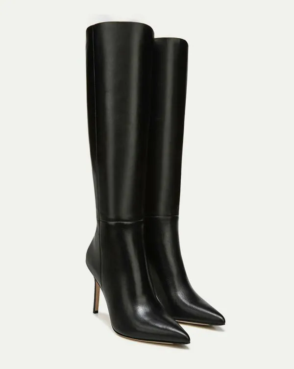 Lisa Leather Tall Boot Black Women Veronica Beard Shoes Lisa Leather Tall Boot Black Women Veronica Beard Shoes