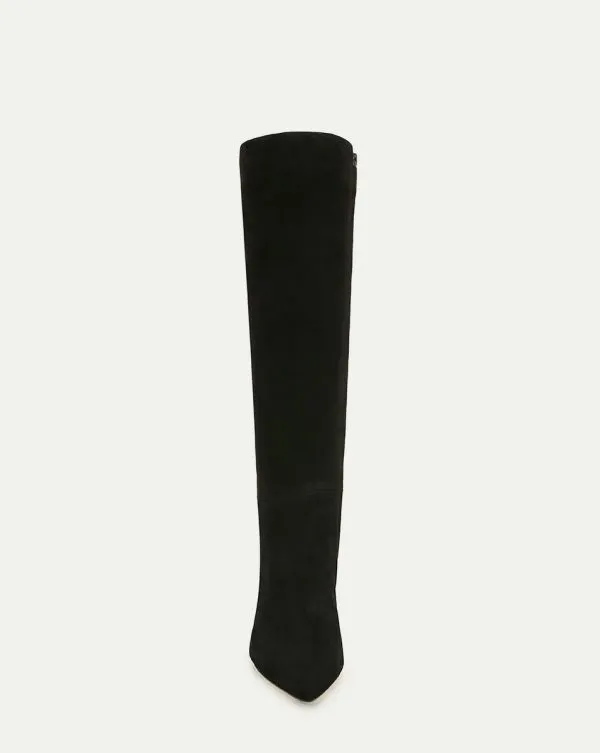 Lisa Suede MidHeel Tall Boot Black Suede Women Veronica Beard Shoes Lisa Suede MidHeel Tall Boot Black Suede Women Veronica Beard Shoes