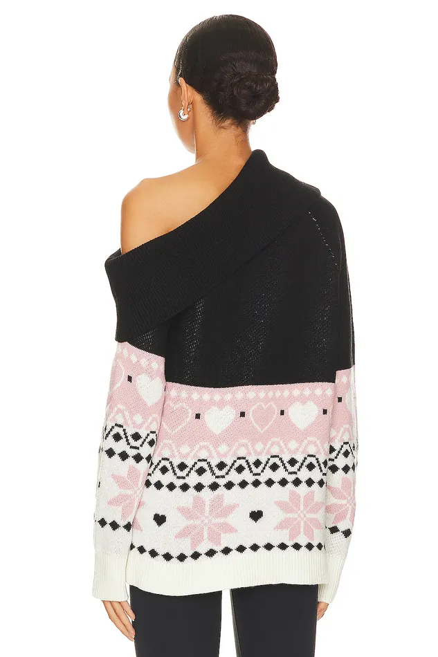 Lovers Lane Sweater Black and Ivory Women Lovers and Friends Sweaters and Knits