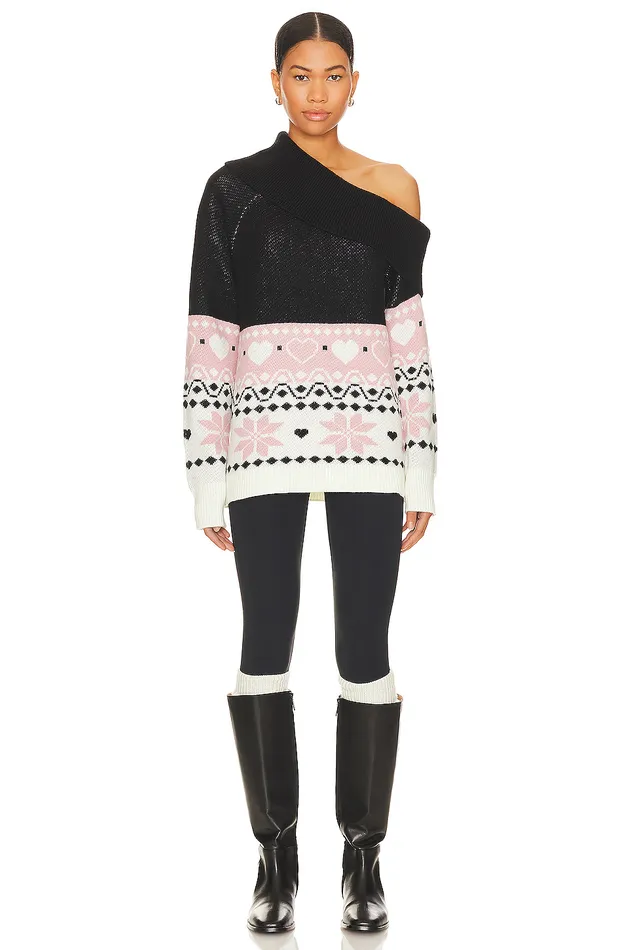 Lovers Lane Sweater Black and Ivory Women Lovers and Friends Sweaters and Knits