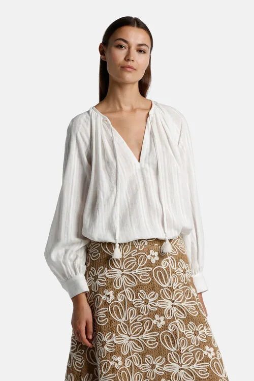 Luisa Spagnoli Brocca Brocca Cream Women Blouses and Shirts