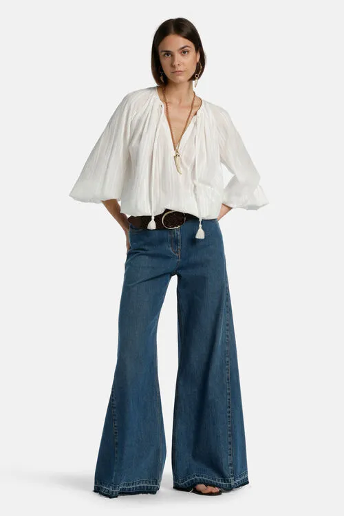 Luisa Spagnoli Brocca Brocca Cream Women Blouses and Shirts