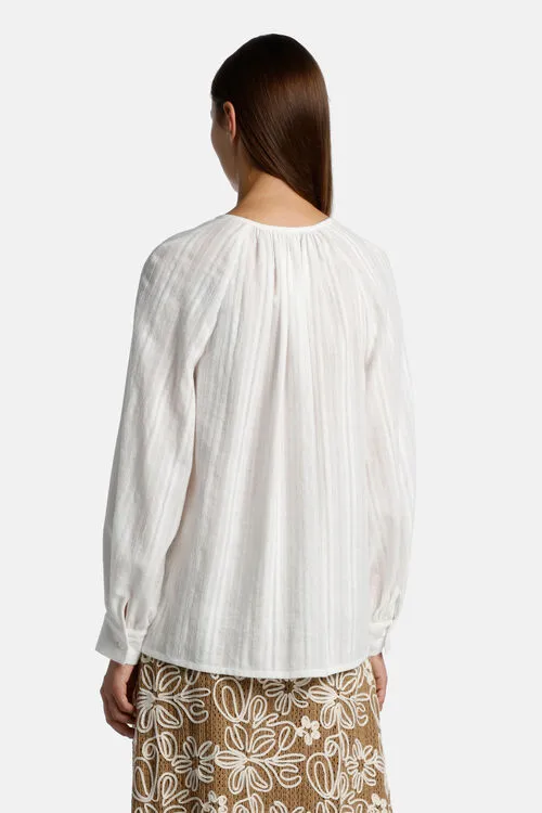 Luisa Spagnoli Brocca Brocca Cream Women Blouses and Shirts
