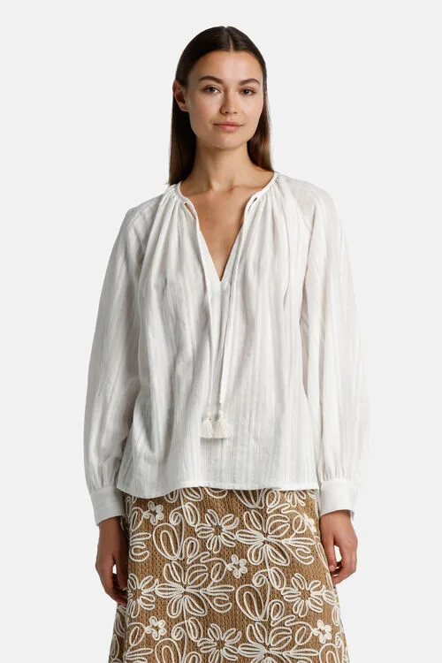 Luisa Spagnoli Brocca Brocca Cream Women Blouses and Shirts