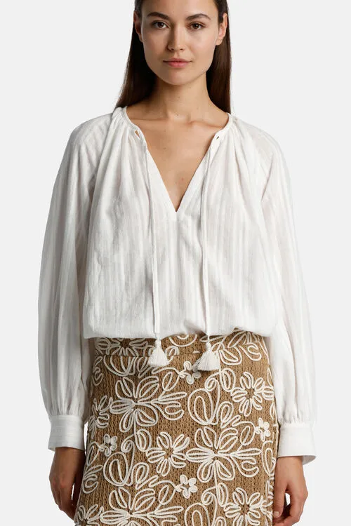 Luisa Spagnoli Brocca Brocca Cream Women Blouses and Shirts