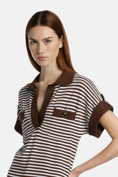 Luisa Spagnoli Caio Caio BlueWhite Women Blouses and Shirts