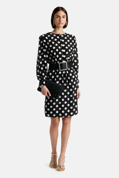 Luisa Spagnoli Formal Dresses Women Parentesi Parentesi BlackCream Polka Dot Luisa Spagnoli Formal Dresses Women Parentesi Parentesi BlackCream Polka Dot