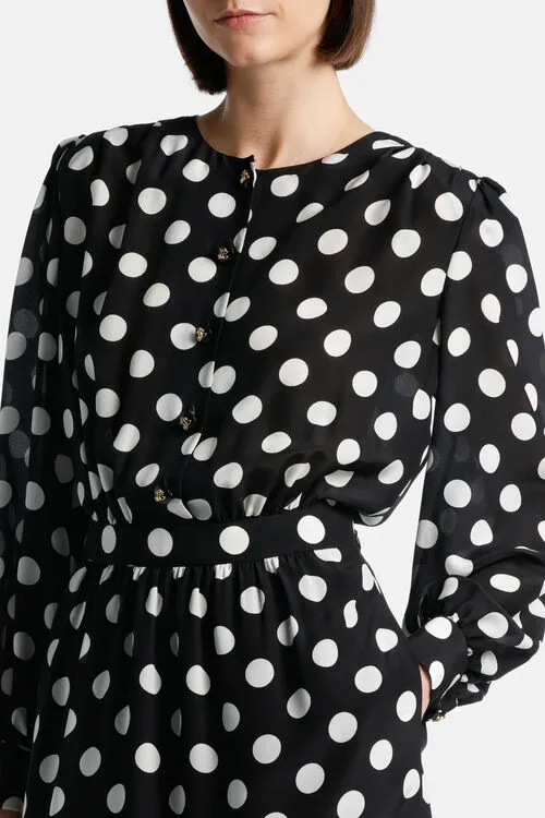 Luisa Spagnoli Formal Dresses Women Parentesi Parentesi BlackCream Polka Dot Luisa Spagnoli Formal Dresses Women Parentesi Parentesi BlackCream Polka Dot