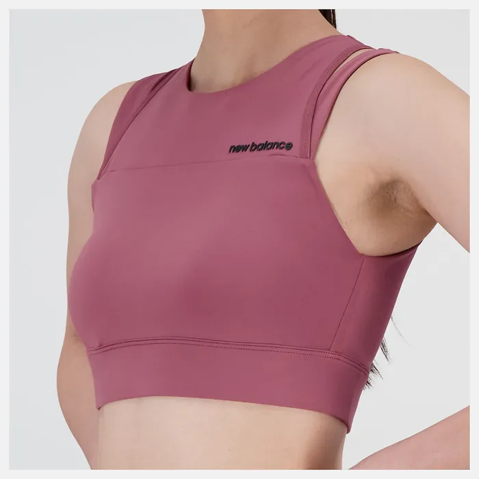 Matching Sets New Balance Women Shape Shield Crop Bra WASHED BURGUNDY