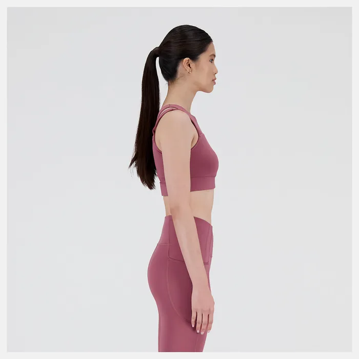 Matching Sets New Balance Women Shape Shield Crop Bra WASHED BURGUNDY