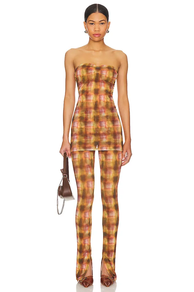 Mel Pant Brown Plaid Women Lovers and Friends Pants Mel Pant Brown Plaid Women Lovers and Friends Pants
