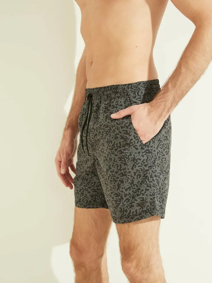Men Abstract Swim Trunks GreyBlk Pixel Swim GUESS Men Abstract Swim Trunks GreyBlk Pixel Swim GUESS