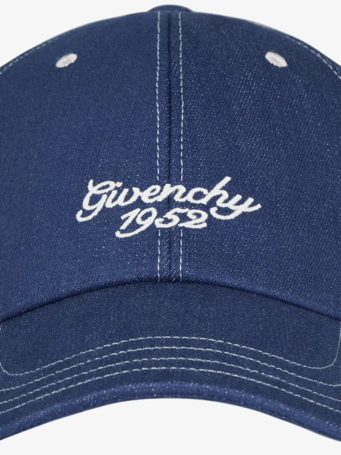 Men Beanies and Caps Givenchy GIVENCHY 1952 Embroidered Cap In Denim Purpleblue Men Beanies and Caps Givenchy GIVENCHY 1952 Embroidered Cap In Denim Purpleblue
