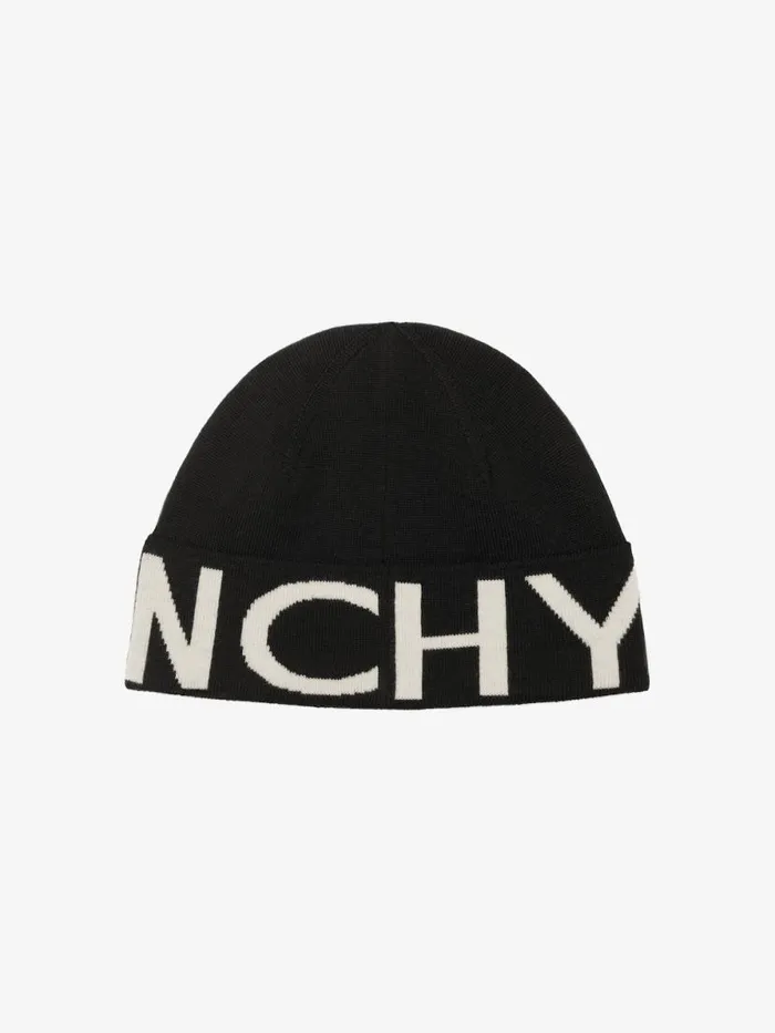 Men Beanies and Caps Givenchy GIVENCHY Beanie In Wool Black Men Beanies and Caps Givenchy GIVENCHY Beanie In Wool Black