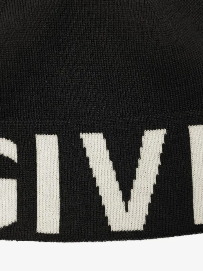 Men Beanies and Caps Givenchy GIVENCHY Beanie In Wool Black Men Beanies and Caps Givenchy GIVENCHY Beanie In Wool Black