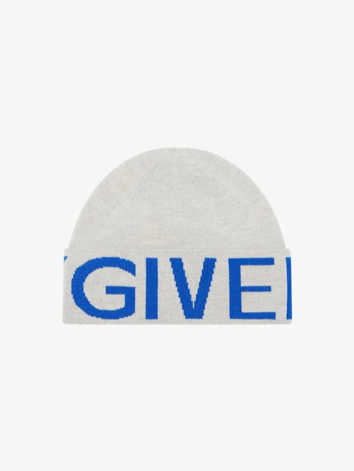 Men Beanies and Caps Givenchy GIVENCHY Beanie In Wool Light Grey