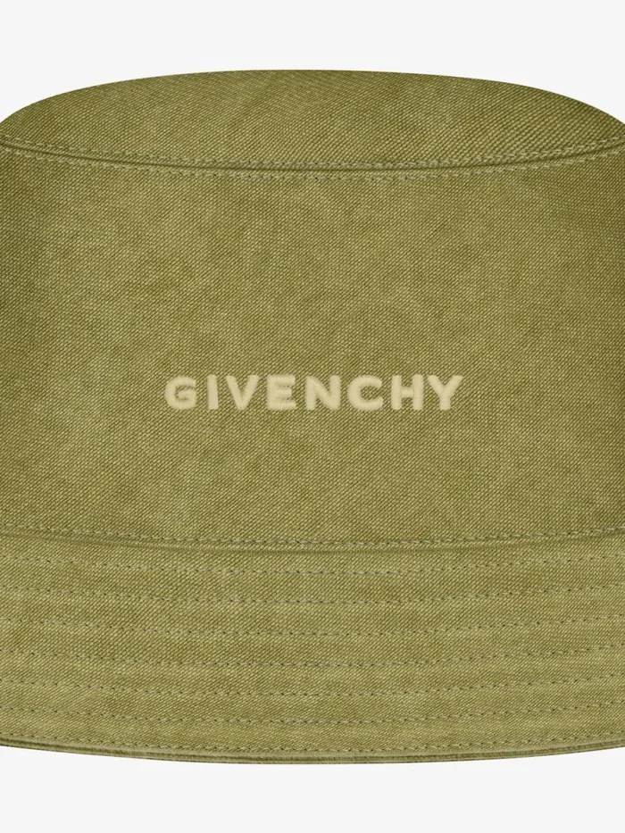 Men Beanies and Caps Givenchy GIVENCHY Bucket Hat In Canvas Khaki Men Beanies and Caps Givenchy GIVENCHY Bucket Hat In Canvas Khaki