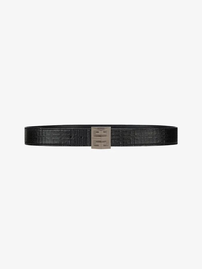 Men Belts Givenchy 4G Reversible Belt In Leather And 4G Coated Canvas Black