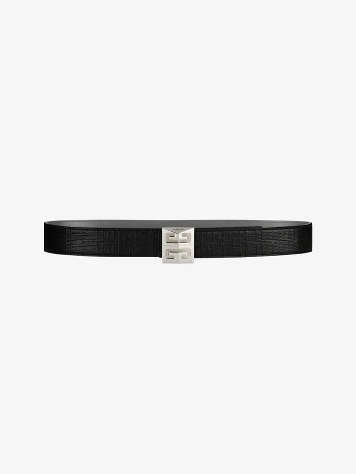 Men Belts Givenchy 4G Reversible Belt In Leather And 4G Coated Canvas Quartz Grey