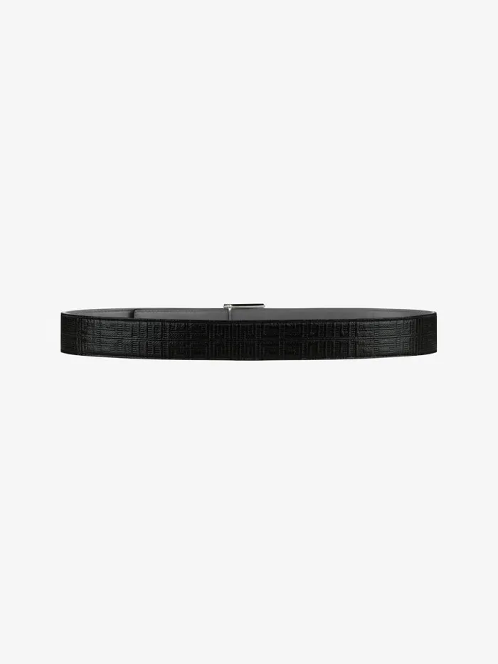 Men Belts Givenchy 4G Reversible Belt In Leather And 4G Coated Canvas Quartz Grey Men Belts Givenchy 4G Reversible Belt In Leather And 4G Coated Canvas Quartz Grey
