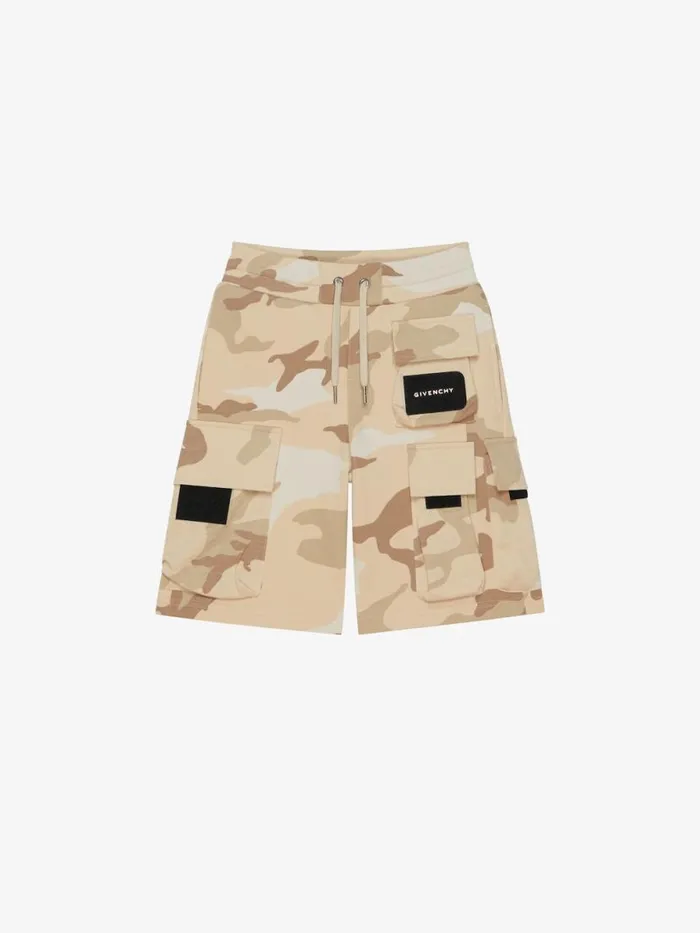 Men Boy 4 To 12 Years Givenchy Bermuda Shorts In Fleece With Camo Print Creambeige Men Boy 4 To 12 Years Givenchy Bermuda Shorts In Fleece With Camo Print Creambeige