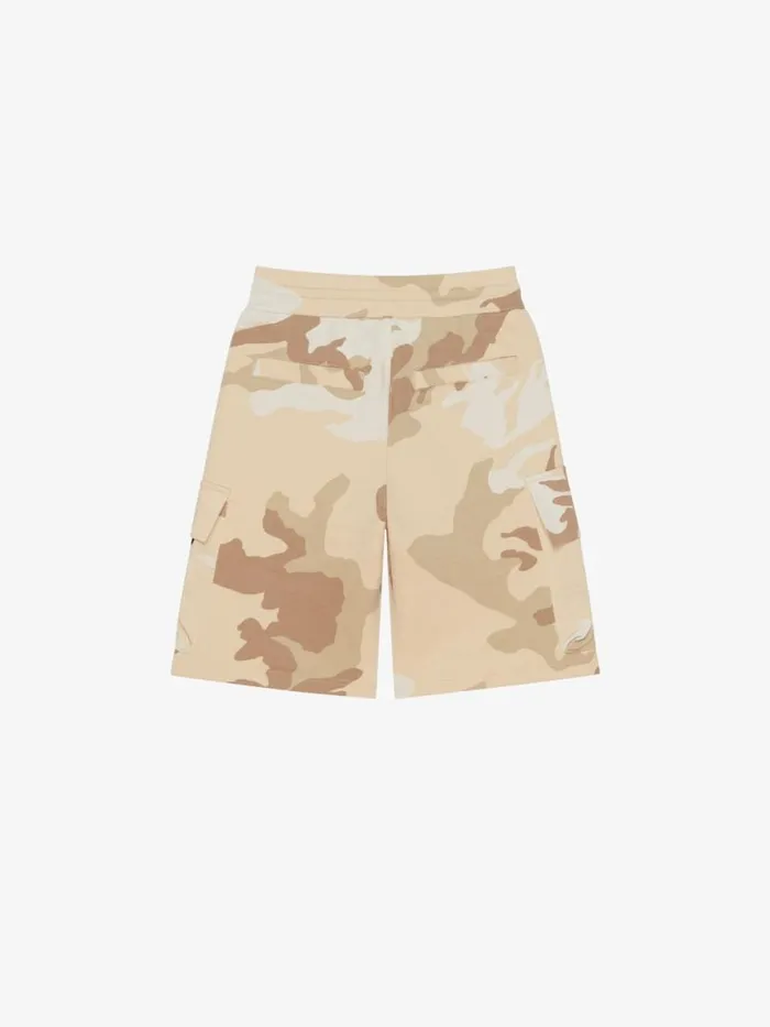 Men Boy 4 To 12 Years Givenchy Bermuda Shorts In Fleece With Camo Print Creambeige