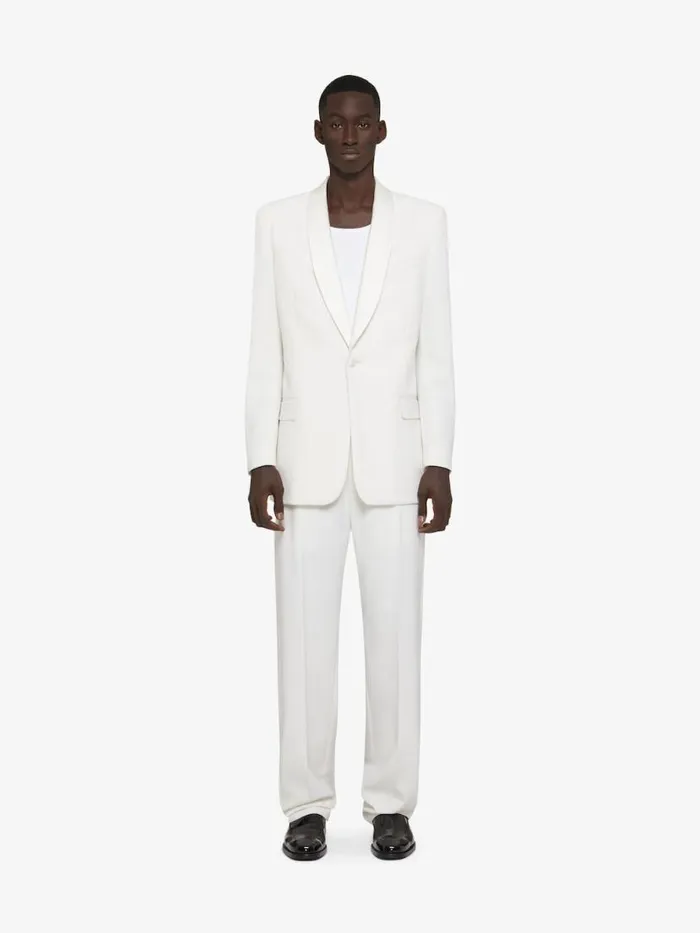 Men Coats and Jackets Givenchy Jacket In Wool And Mohair With Satin Details White Men Coats and Jackets Givenchy Jacket In Wool And Mohair With Satin Details White