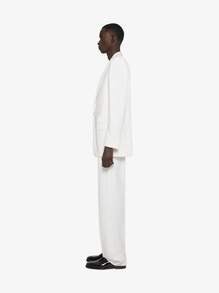 Men Coats and Jackets Givenchy Jacket In Wool And Mohair With Satin Details White