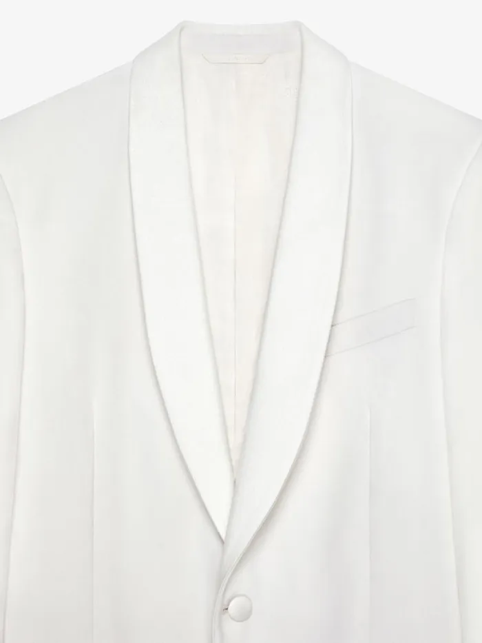 Men Coats and Jackets Givenchy Jacket In Wool And Mohair With Satin Details White