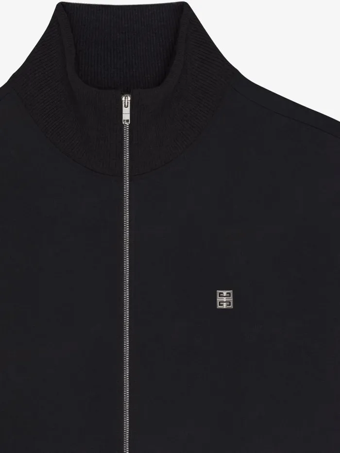 Men Coats and Jackets Givenchy Tracksuit Jacket In Fleece With 4G Detail Black