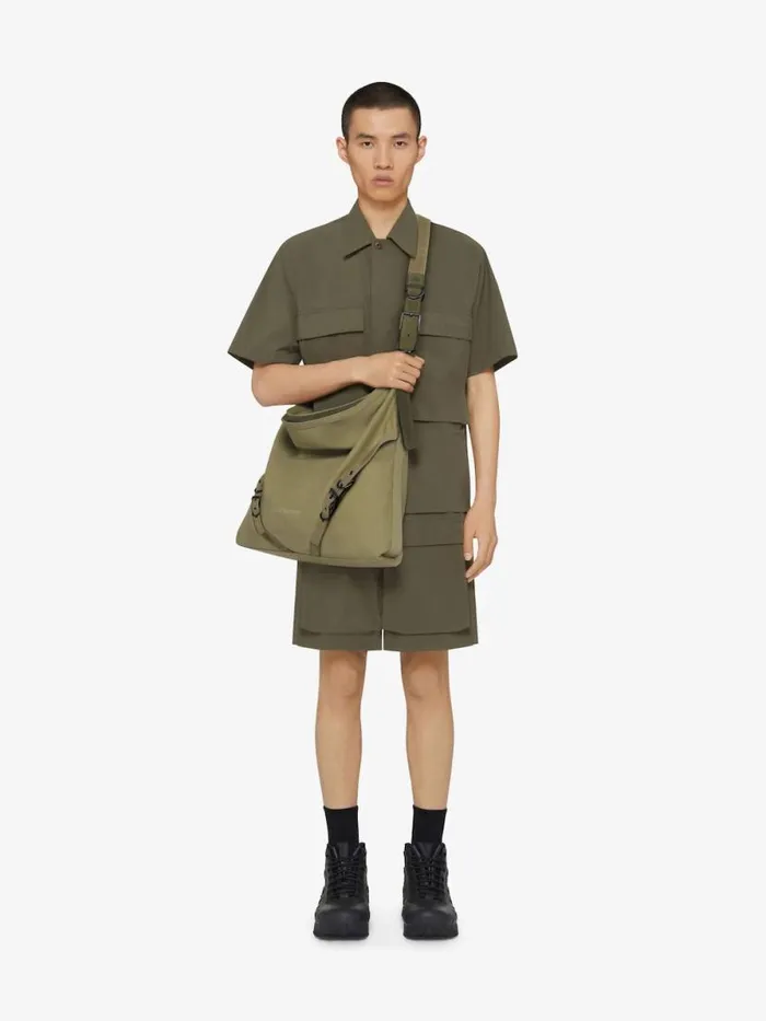 Men Crossbody Bags Givenchy Large Voyou Bag In Canvas Khaki Men Crossbody Bags Givenchy Large Voyou Bag In Canvas Khaki