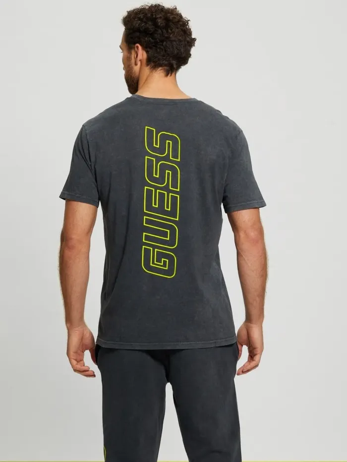 Men GUESS Dargen Signature Tee Black Activewear