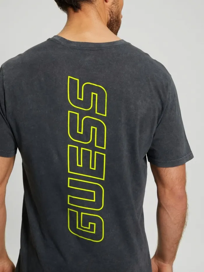Men GUESS Dargen Signature Tee Black Activewear