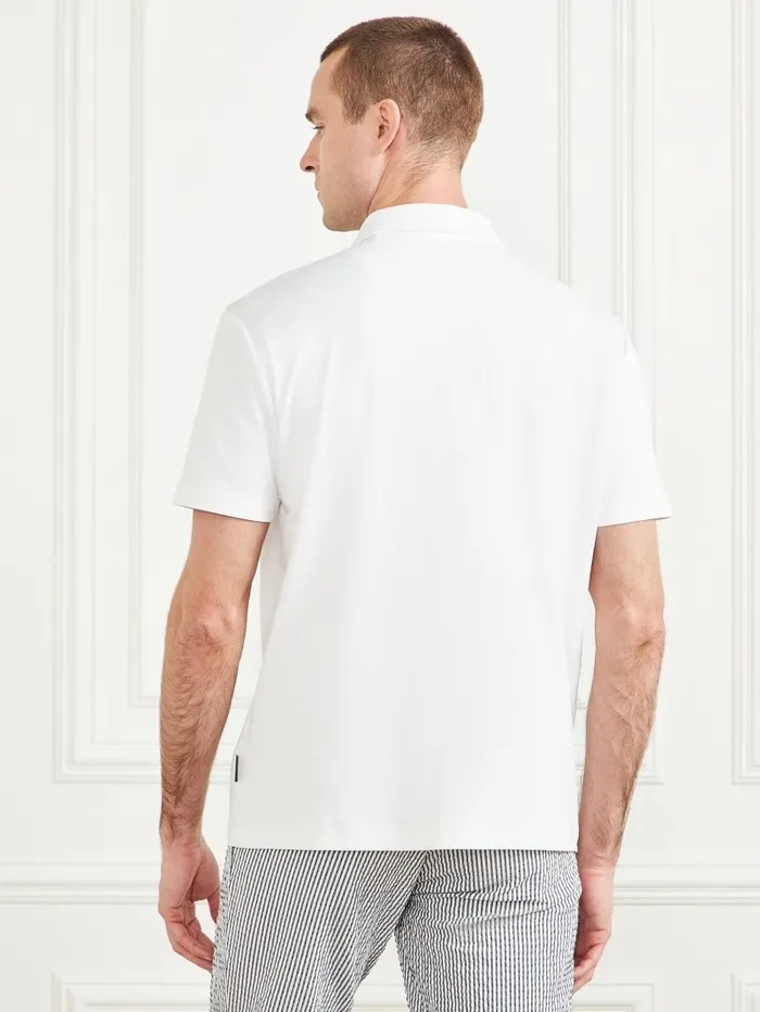 Men GUESS Formal Performance Polo Pure White Shirts