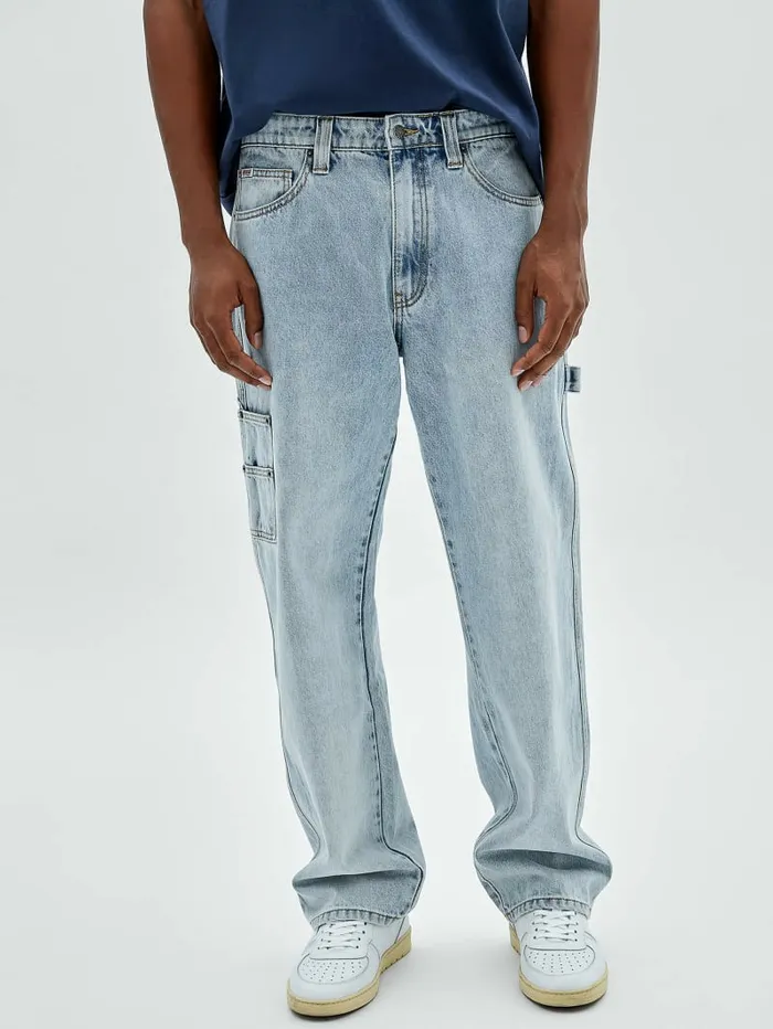 Men GUESS GUESS Originals Kit Carpenter Jeans Go Crest Lt Wash Jeans and Denim